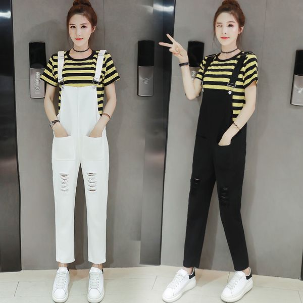 fashion women black white straight denim jumpsuits summer female cute ripped jeans overalls pocket long pants
fashion women black white straight denim jumpsuits summer female cute ripped jeans overalls pocket long pants