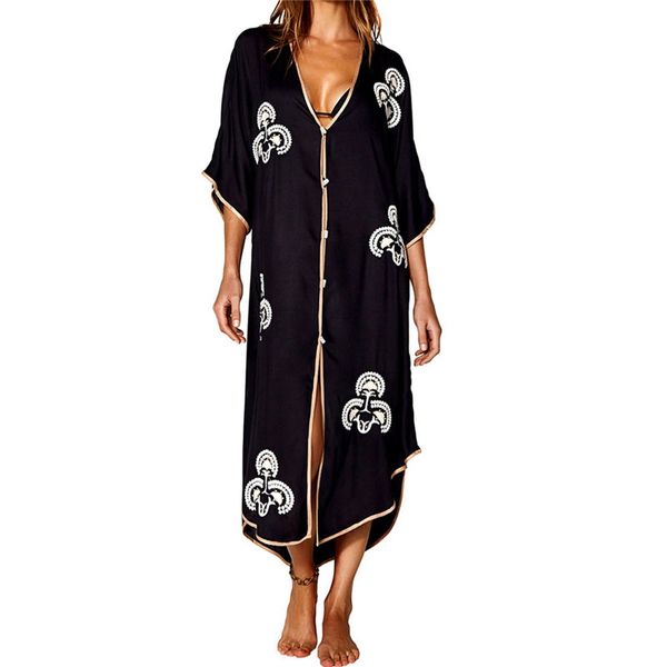 embroidery kaftan beach tunic cotton beach cover up saida de praia swimsuit women bikini cover up pareo sarong beachwear #q1002, Blue;gray
embroidery kaftan beach tunic cotton beach cover up saida de praia swimsuit women bikini cover up pareo sarong beachwear #q1002, Blue;gray