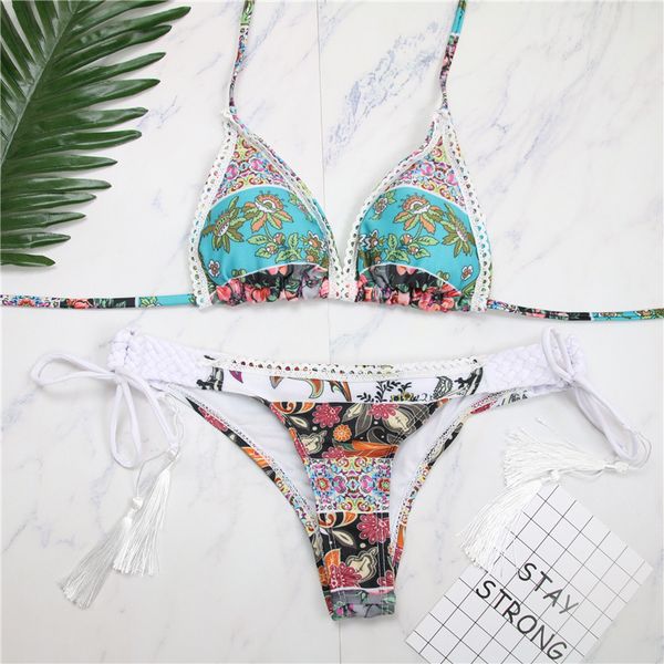 2020 summer women bikini set bandage brazilian lace floral strapless high waist swimwear beachwear
2020 summer women bikini set bandage brazilian lace floral strapless high waist swimwear beachwear