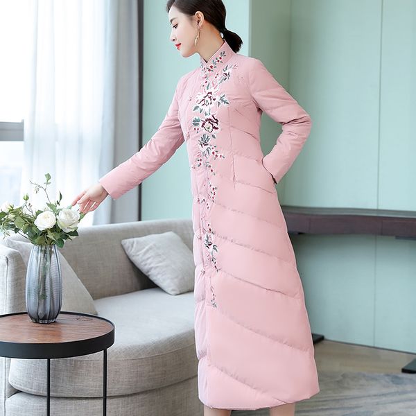 2019 new fashion chinese style plum blossom embroidery wool collar coat trumpet sleeve woolen coat, Black
2019 new fashion chinese style plum blossom embroidery wool collar coat trumpet sleeve woolen coat, Black