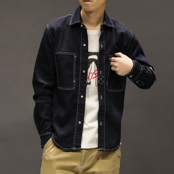 mens slim denim jacket casual lapel single breasted long sleeve casual coat male solid color jacket, Black;brown
mens slim denim jacket casual lapel single breasted long sleeve casual coat male solid color jacket, Black;brown