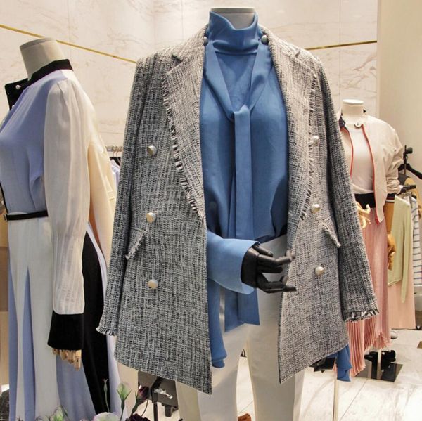 striped classic blazer fashion tassels buttons plaid jacket geometric coat double-breasted long sleeve woman suit outwear r1765, White;black
striped classic blazer fashion tassels buttons plaid jacket geometric coat double-breasted long sleeve woman suit outwear r1765, White;black