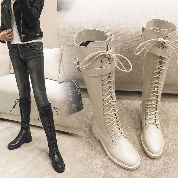 lace up women boots over knee women's rubber shoes rain leather booties winter footwear round toe boots-women zipper luxury, Black
lace up women boots over knee women's rubber shoes rain leather booties winter footwear round toe boots-women zipper luxury, Black
