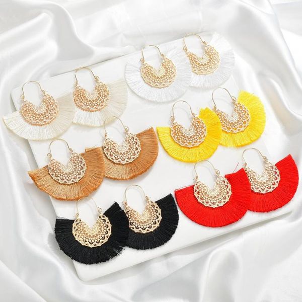 2020 new vintage noble gold color hollow metal colorful tassel big drop earring women korea statement earring party jewelry, Silver
2020 new vintage noble gold color hollow metal colorful tassel big drop earring women korea statement earring party jewelry, Silver