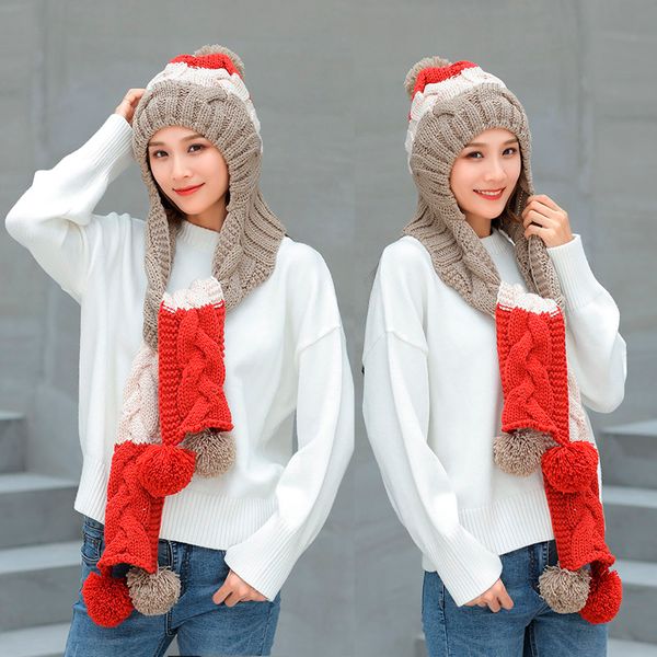 2018 new winter hat girl cute warm set crochet cap knit hat scarf pompon beanies shawl solid weave plus velvet headwear, Blue;gray
2018 new winter hat girl cute warm set crochet cap knit hat scarf pompon beanies shawl solid weave plus velvet headwear, Blue;gray