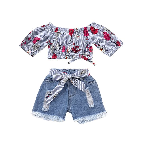 baby girl clothes set 2pcs summer outfits short sleeve ruffle shirt +denim jean baby shorts set for girls, White
baby girl clothes set 2pcs summer outfits short sleeve ruffle shirt +denim jean baby shorts set for girls, White