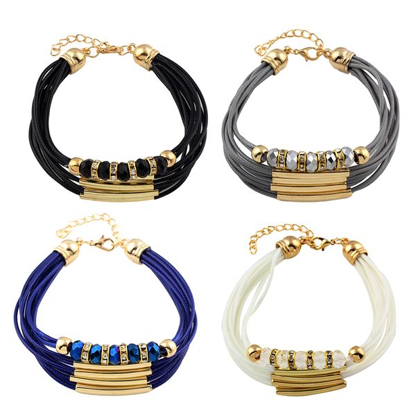 leather bracelets for women 2019 new fashion jewelry bangles wide wrap boho bangle beads charms gold bracelet christmas gift, Black
leather bracelets for women 2019 new fashion jewelry bangles wide wrap boho bangle beads charms gold bracelet christmas gift, Black