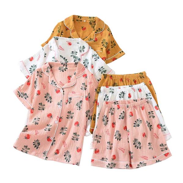 2020 summer new ladies pyjamas set comfort gauze cotton sleepwear strawberry printed turn-down collar women homewear casual wear, Black;red
2020 summer new ladies pyjamas set comfort gauze cotton sleepwear strawberry printed turn-down collar women homewear casual wear, Black;red