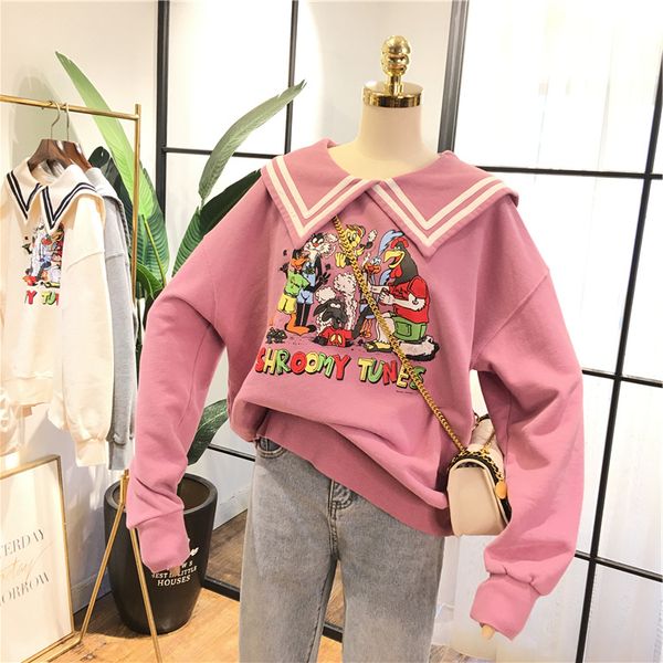2020 new korean base sweatshirt women sweet peter pan collar cotton sweat hoodie teen girl soft cartoon pattern casual coat, Black
2020 new korean base sweatshirt women sweet peter pan collar cotton sweat hoodie teen girl soft cartoon pattern casual coat, Black
