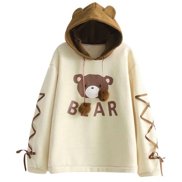 bear hoodies sweatshirt women long sleeved with a hair ribbon ball cute hoodie hooded sweatshirt harajuku sweatshirts *n, Black
bear hoodies sweatshirt women long sleeved with a hair ribbon ball cute hoodie hooded sweatshirt harajuku sweatshirts *n, Black