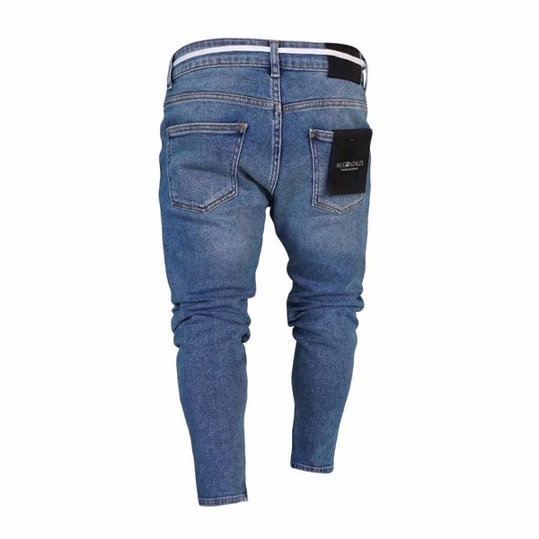 mens biker represent jeans slim fit holes ripper zipper designer pencil pants style jeans, Blue
mens biker represent jeans slim fit holes ripper zipper designer pencil pants style jeans, Blue