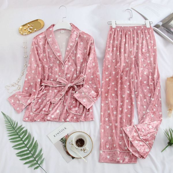 velvet pajama set for women homewear 2019 autumn winter robe warm pijama elegant sleepwear suit home clothes, Black;red
velvet pajama set for women homewear 2019 autumn winter robe warm pijama elegant sleepwear suit home clothes, Black;red