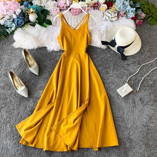casual dresses singrain women summer long beach dress bohemian backless solid sleeveless party holiday strap split maxi sundress, Black;gray
casual dresses singrain women summer long beach dress bohemian backless solid sleeveless party holiday strap split maxi sundress, Black;gray