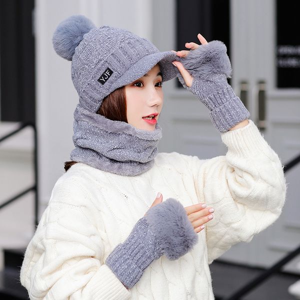 set of hat and scarf for women girl 's knitted hat ring scarf cotton wool skuiless beanie female cap and scarves keep warm, Blue;gray
set of hat and scarf for women girl 's knitted hat ring scarf cotton wool skuiless beanie female cap and scarves keep warm, Blue;gray