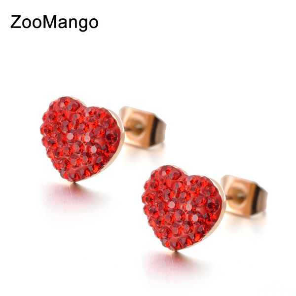 zoomango classic titanium steel red crystal heart love earrings rose gold rhinestone wedding stud earrings for women ze18008, Golden;silver
zoomango classic titanium steel red crystal heart love earrings rose gold rhinestone wedding stud earrings for women ze18008, Golden;silver