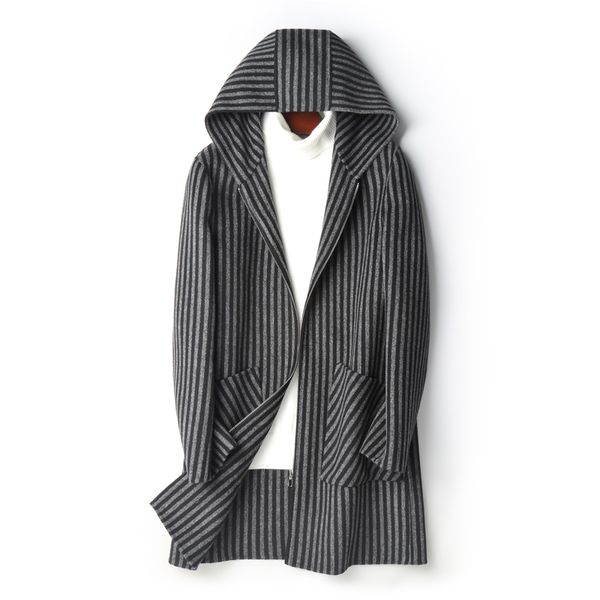 yolanfairy autumn winter double sided wool coats warm hooded striped long jackets casaco d-04-19525 mf642, Black
yolanfairy autumn winter double sided wool coats warm hooded striped long jackets casaco d-04-19525 mf642, Black