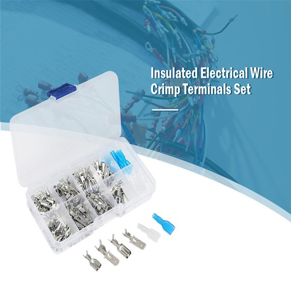 90pcs insulated electrical wire crimp terminal set connectors assortment kit with box
90pcs insulated electrical wire crimp terminal set connectors assortment kit with box