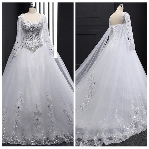 white organza long sleeve ball gown plus size beach wedding dresses crystal abito da sposa real p wedding gowns with wrap
white organza long sleeve ball gown plus size beach wedding dresses crystal abito da sposa real p wedding gowns with wrap