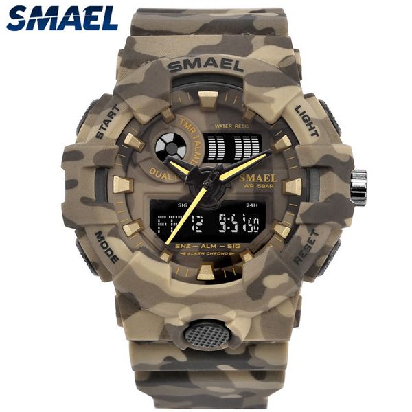 smael brand fashion camouflage military digital quartz watch men waterproof shock outdoor sports watches mens relogio masculino y19052103, Slivery;brown
smael brand fashion camouflage military digital quartz watch men waterproof shock outdoor sports watches mens relogio masculino y19052103, Slivery;brown
