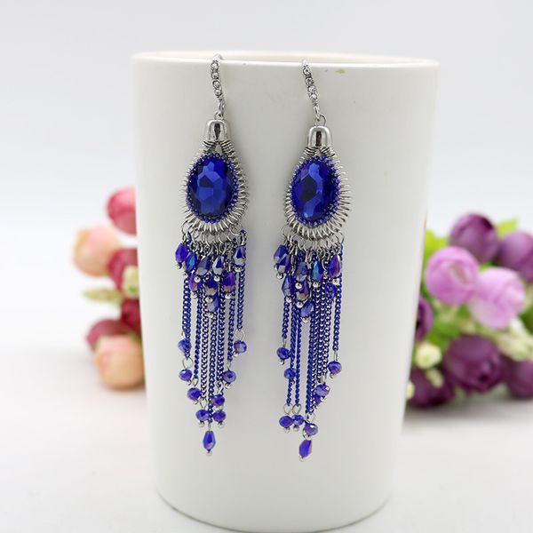 accessories tassel earring women's bohemian ethnic-style water droplet earrings chain handmade performance accessories, Silver
accessories tassel earring women's bohemian ethnic-style water droplet earrings chain handmade performance accessories, Silver