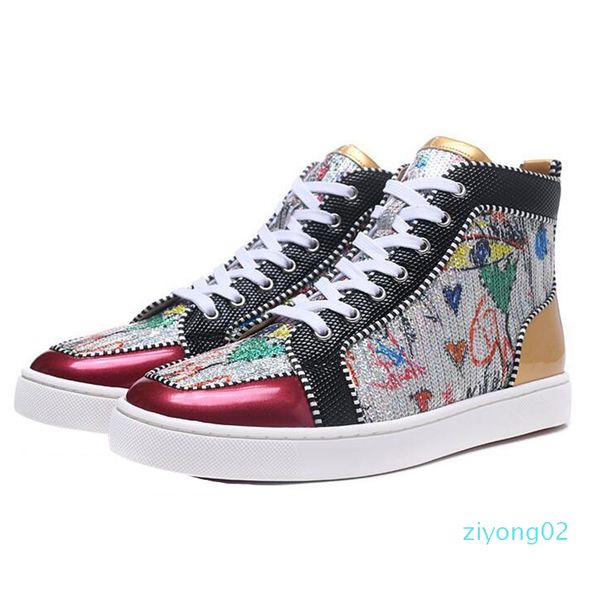 2019 new designer fashion red bottoms casual studded spikes flats for men women glitter party lovers genuine leather sneakers z02, Black
2019 new designer fashion red bottoms casual studded spikes flats for men women glitter party lovers genuine leather sneakers z02, Black