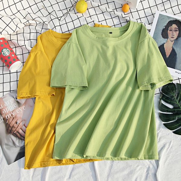 pure cotton 2019 t- underpants short-sleeved t- female cartoon ins half-sleeved shirt base shirt, White
pure cotton 2019 t- underpants short-sleeved t- female cartoon ins half-sleeved shirt base shirt, White