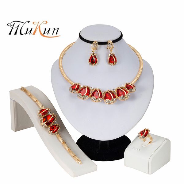 mukun 2019 new wedding dress jewelry sets for charm of women red necklace earrings sets of chain party gift drop shipping, Silver
mukun 2019 new wedding dress jewelry sets for charm of women red necklace earrings sets of chain party gift drop shipping, Silver