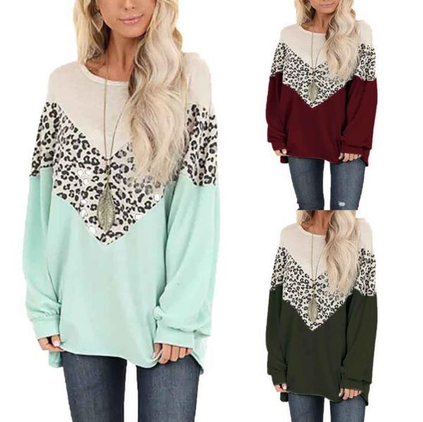 повседневный женщины дизайнер tshirts мода leopard печатные щитовые crew neck с длинным рукавом футболки осень женская одежда, White 
повседневный женщины дизайнер tshirts мода leopard печатные щитовые crew neck с длинным рукавом футболки осень женская одежда, White