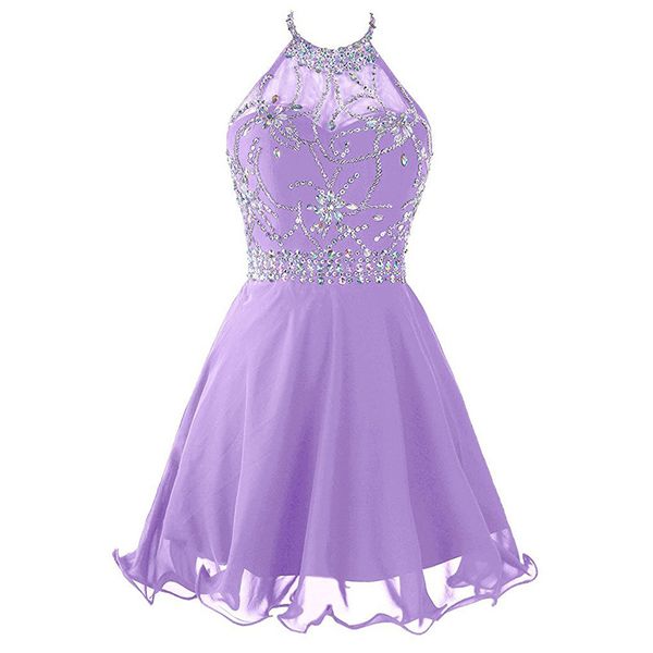Beaded Crystal Chiffon Homecoming Dresses with Halter Neckline 2019 Short Prom Gowns Backless Party Dress Lavender Royal Blue Navy
Beaded Crystal Chiffon Homecoming Dresses with Halter Neckline 2019 Short Prom Gowns Backless Party Dress Lavender Royal Blue Navy