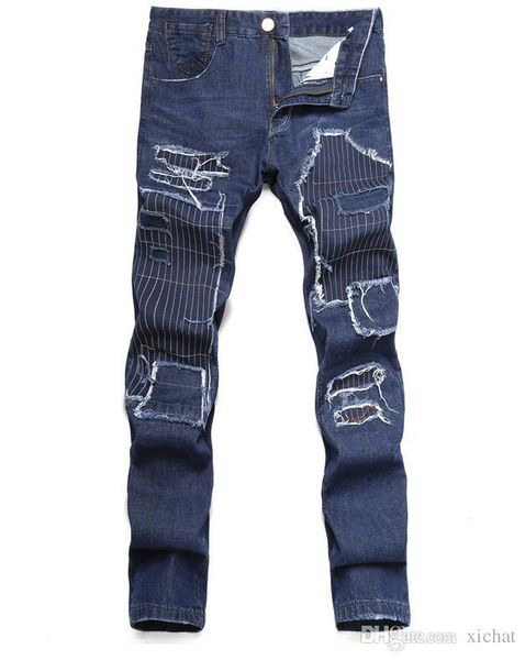 big size jeans 2018 autumn new men's patch jeans stitch hole denim pants slim casual streight leg jeans size 28-42 cj9633, Blue
big size jeans 2018 autumn new men's patch jeans stitch hole denim pants slim casual streight leg jeans size 28-42 cj9633, Blue