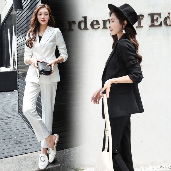 women's suit 2020 spring and autumn new fashion professional suit temperament white women's pantsuit
women's suit 2020 spring and autumn new fashion professional suit temperament white women's pantsuit