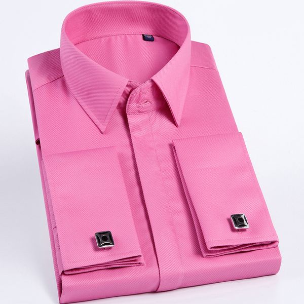 quality pink men french cufflinks shirt men's shirt long sleeve casual male brand shirts slim fit french cuff dress shirts, White;black
quality pink men french cufflinks shirt men's shirt long sleeve casual male brand shirts slim fit french cuff dress shirts, White;black