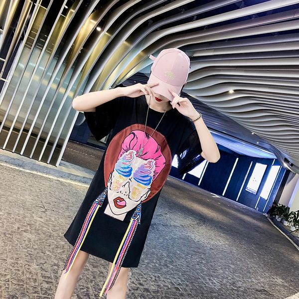 2019 p shoot european version of the large size t-shirt women's, white popular brand short sleeve summer wear 2019 new style, White;black
2019 p shoot european version of the large size t-shirt women's, white popular brand short sleeve summer wear 2019 new style, White;black