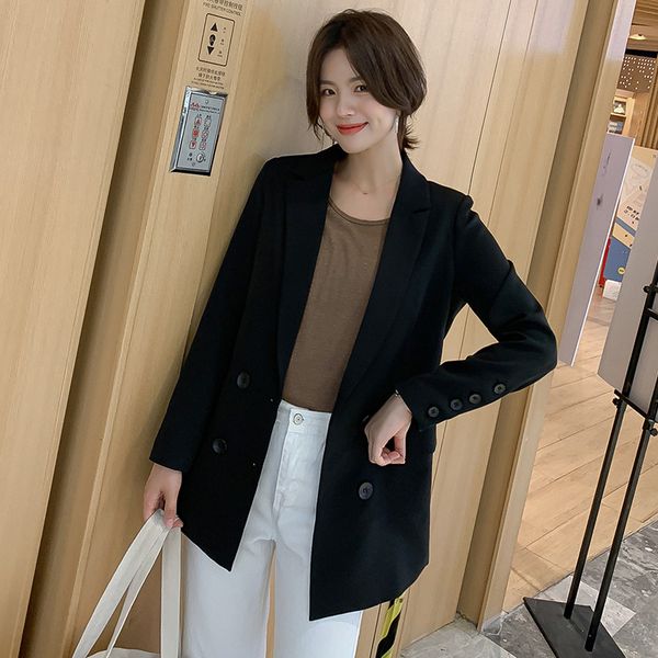 spring new korean-style small suit jacket womens fashion casual net red loose-fit suit blouse, White;black
spring new korean-style small suit jacket womens fashion casual net red loose-fit suit blouse, White;black
