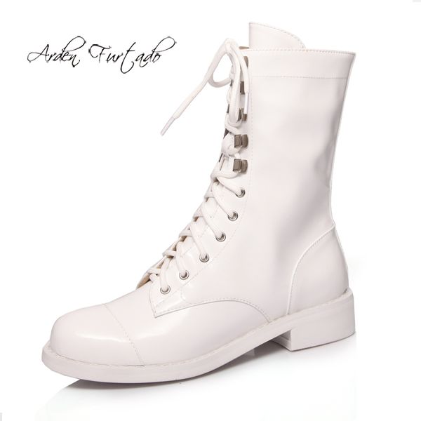arden furtado fashion women's shoes winter pure color cross lacing white zipper leather round toe women's boots matin boots, Black
arden furtado fashion women's shoes winter pure color cross lacing white zipper leather round toe women's boots matin boots, Black