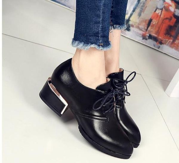 send 2018 spring fashion pointed end coarse heel middle heel women's shoes, Black 
send 2018 spring fashion pointed end coarse heel middle heel women's shoes, Black