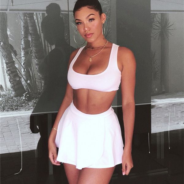 casual style women mini skirts suit fashion two pieces tank crop +pleated skirts women set, Gray
casual style women mini skirts suit fashion two pieces tank crop +pleated skirts women set, Gray