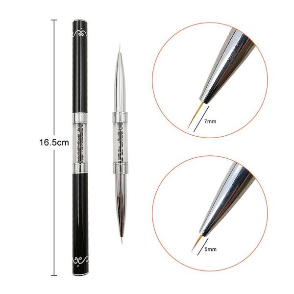 nail brushes black double head crystal handle 5mm&7mm drawing brush liner painting pen gel polish art manicure tools, Yellow
nail brushes black double head crystal handle 5mm&7mm drawing brush liner painting pen gel polish art manicure tools, Yellow