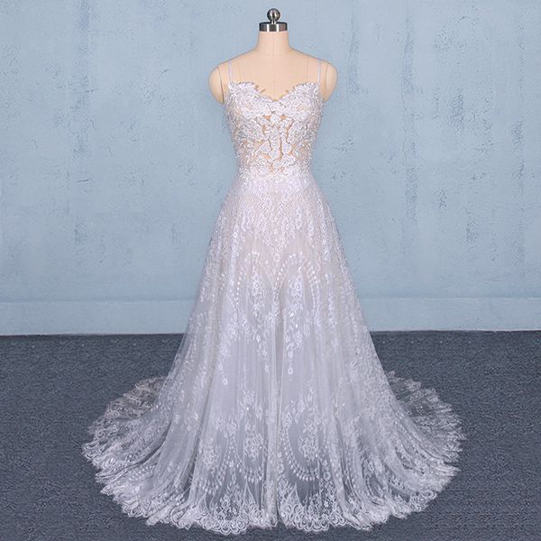 romantic spaghetti straps white beach wedding dresses appliques criss cross back lace wedding dresses with court train wedding gowns
romantic spaghetti straps white beach wedding dresses appliques criss cross back lace wedding dresses with court train wedding gowns