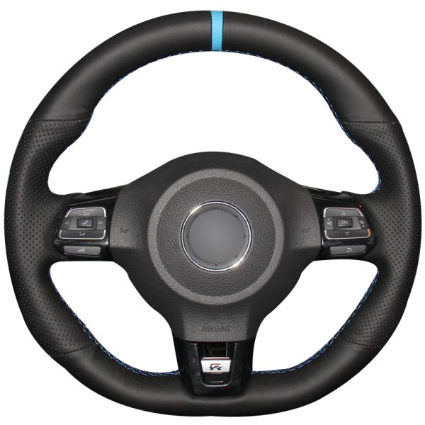 black natural leather light blue marker car steering wheel cover for volkswagen golf 6 gti mk6 vw polo gti scirocco r passat cc
black natural leather light blue marker car steering wheel cover for volkswagen golf 6 gti mk6 vw polo gti scirocco r passat cc