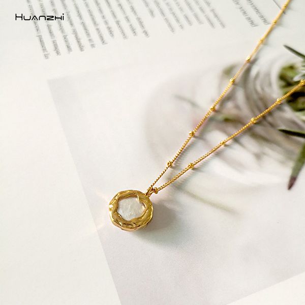 huanzhi 2019 new vintage elegant freshwater pearl inlaid metal pendant necklace for women bangle wedding party jewelry gift, Silver
huanzhi 2019 new vintage elegant freshwater pearl inlaid metal pendant necklace for women bangle wedding party jewelry gift, Silver