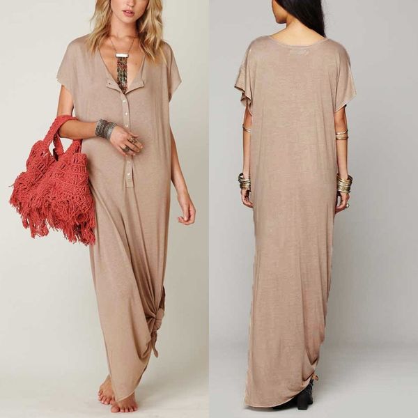 celmia summer dress bohemian women o neck short sleeve split long maxi sundress casual loose beach vestidos oversized robe, Black;gray
celmia summer dress bohemian women o neck short sleeve split long maxi sundress casual loose beach vestidos oversized robe, Black;gray