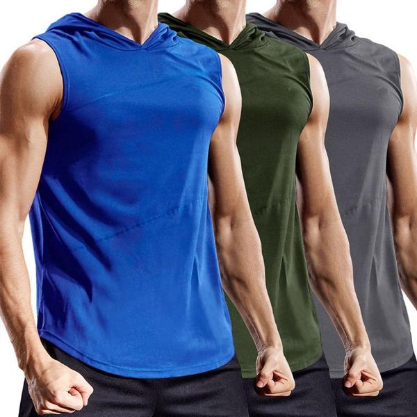 unning vests men fitness muscle solid casual sleeveless hooded bodybuilding tight-drying summer outdoor sports running, Black;blue
unning vests men fitness muscle solid casual sleeveless hooded bodybuilding tight-drying summer outdoor sports running, Black;blue