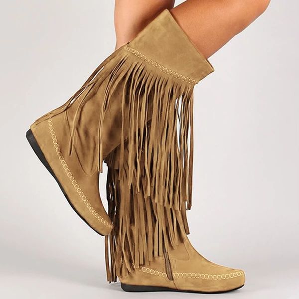 2019 new women boots fashion fringe shoes for autumn winter mid-calf famale flat boots comfortable drop shipping, Black
2019 new women boots fashion fringe shoes for autumn winter mid-calf famale flat boots comfortable drop shipping, Black
