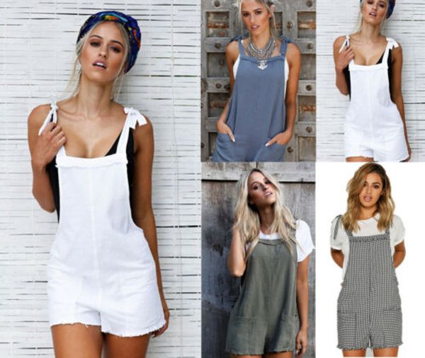 us stock women overalls shorts pockets casual loose short trousers paysuits bib pants, Black;white
us stock women overalls shorts pockets casual loose short trousers paysuits bib pants, Black;white