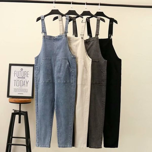 new women's cotton loose pockets elastic pants overalls casual jeans woman sleeveless plus size denim jumpsuit, Blue
new women's cotton loose pockets elastic pants overalls casual jeans woman sleeveless plus size denim jumpsuit, Blue