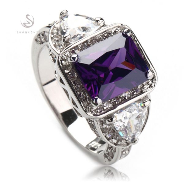 shunxunze time limited discount luxurious engagement wedding rings for men and women purple cubic zirconia rhodium plated r379 size 6 7 8 9, Silver
shunxunze time limited discount luxurious engagement wedding rings for men and women purple cubic zirconia rhodium plated r379 size 6 7 8 9, Silver