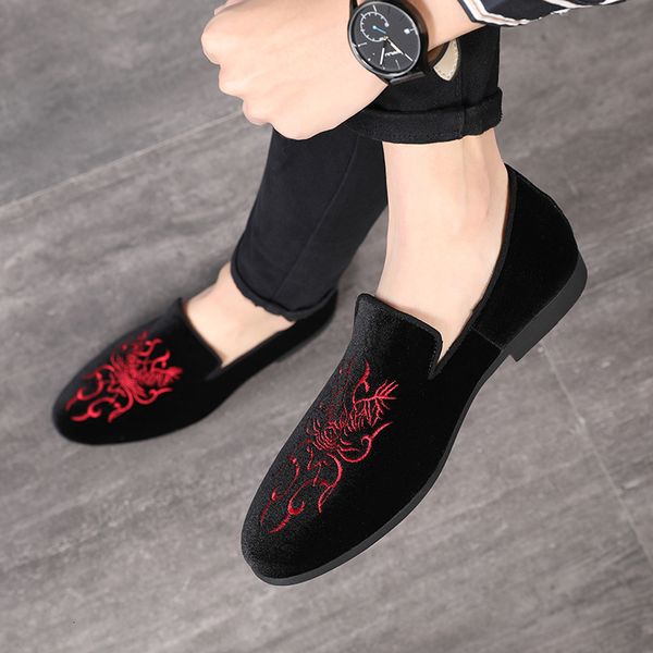 embroidery le fuxie male one pedal dawdler shoes doug shoe, Black