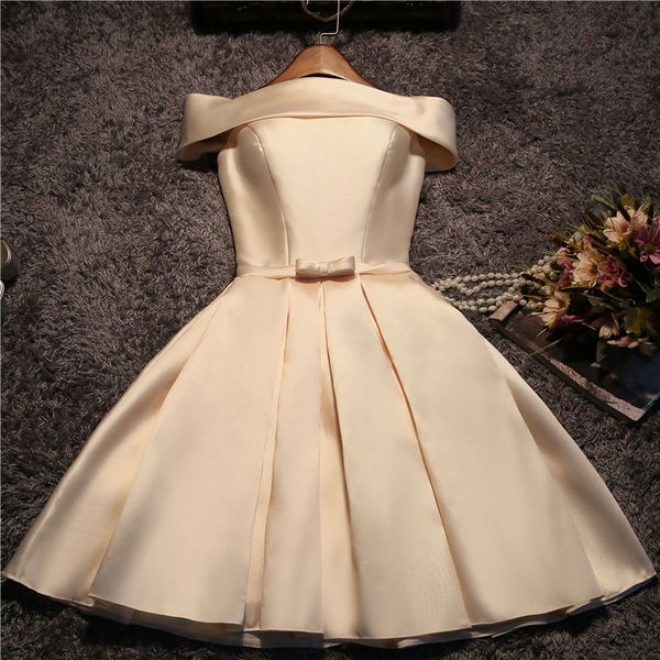 classic champagne boat neck short evening dress noble satin short sleeve off the shoulder party dress vestido de festa l, White;black
classic champagne boat neck short evening dress noble satin short sleeve off the shoulder party dress vestido de festa l, White;black