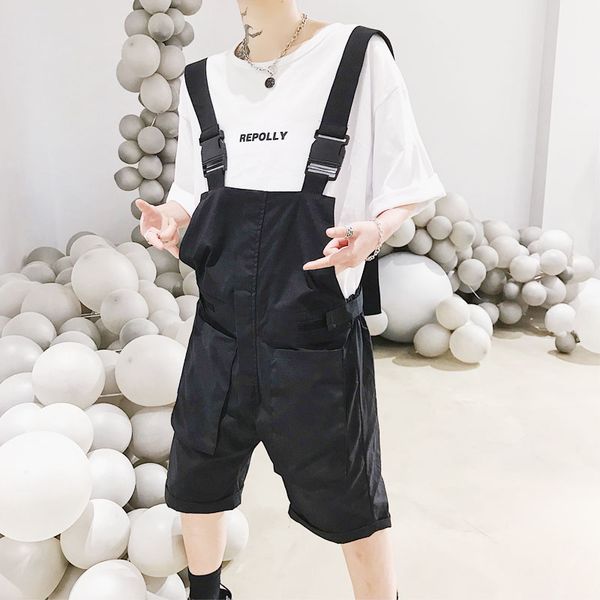 men summer thin loose casual black short bib pants overalls male streetwear hip hop harem trouser jumpsuits
men summer thin loose casual black short bib pants overalls male streetwear hip hop harem trouser jumpsuits